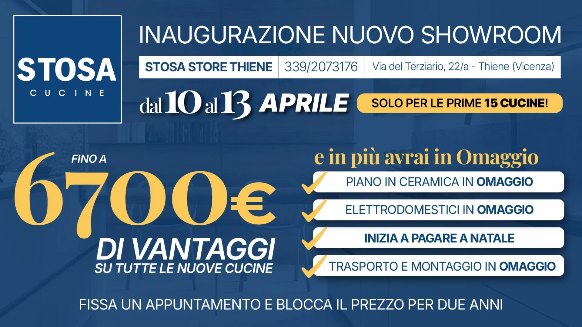 Approfitta della Promo Inaugurazione di Stosa Store Thiene
